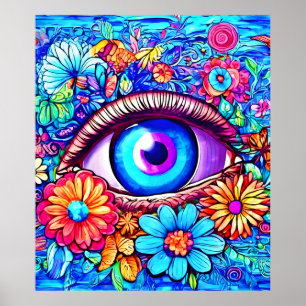 Poster Fleur hypnotique pour l'œil
