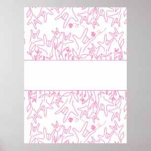 Poster Fleur ILY - Nom personnalisé ASL Design