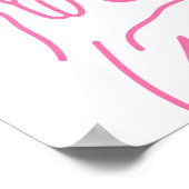 Poster Fleur ILY - Nom personnalisé ASL Design (Coin)