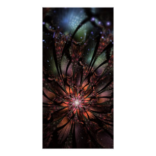 Poster Fleur imaginaire fractale douce et tendresse