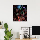 Poster Fleur imaginaire fractale douce et tendresse (Bureau à domicile)