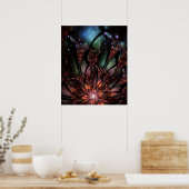 Poster Fleur imaginaire fractale douce et tendresse (Cuisine)