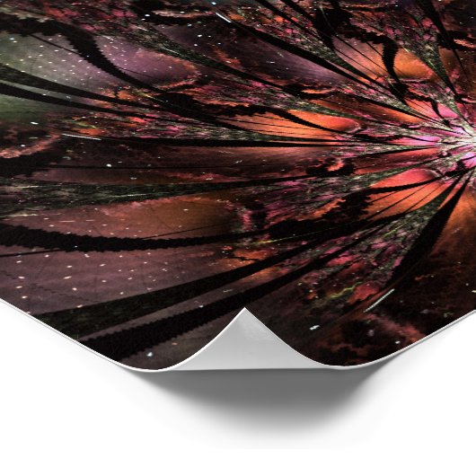 Poster Fleur imaginaire fractale douce et tendresse invit (Coin)