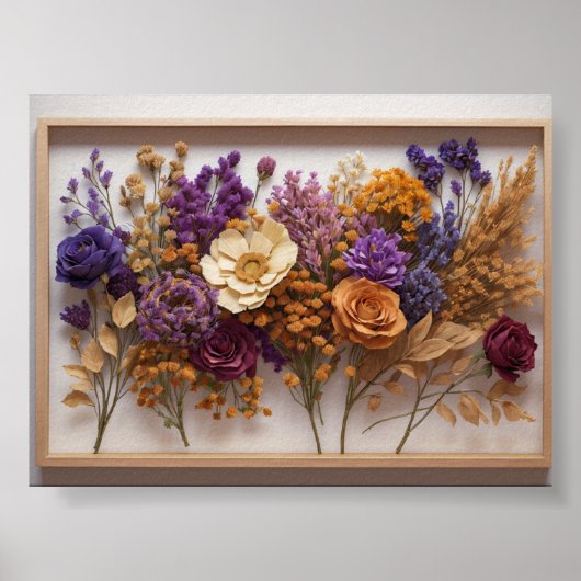 Poster Fleur intemporelle : OEuvre murale séchée (Devant)