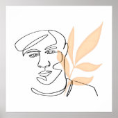 Poster Fleur intérieure – Portrait d'art botanique en lig (Devant)