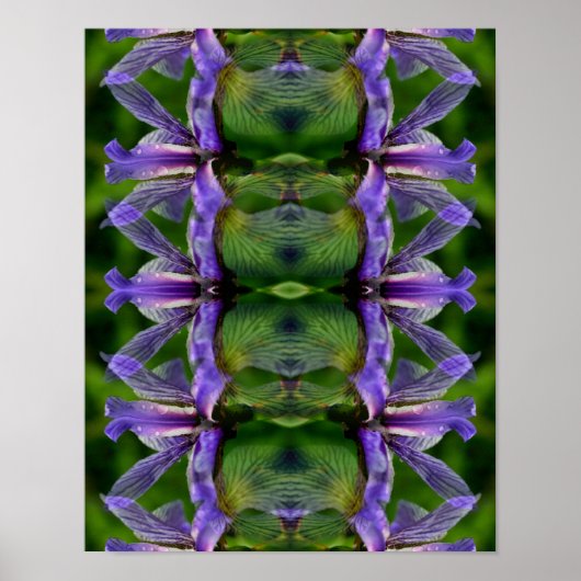 Poster Fleur Iris Violet Abstrait (Devant)