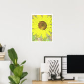 Poster Fleur jaune (Bureau à domicile)