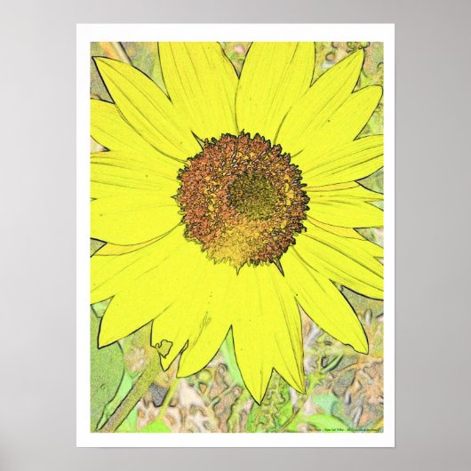 Poster Fleur jaune (Devant)