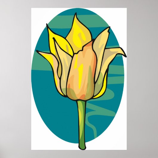 Poster Fleur jaune (Devant)
