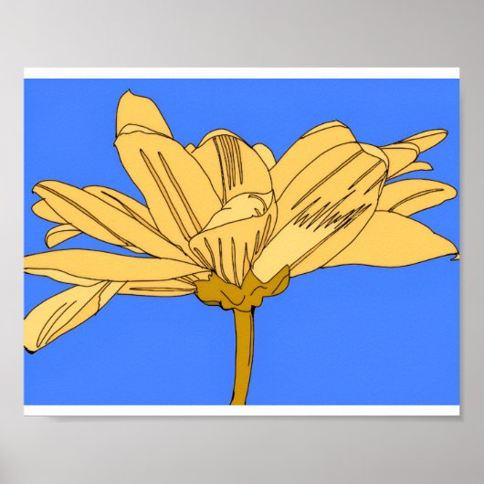 Poster Fleur jaune, bleue et jaune (Devant)