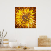 Poster Fleur jaune et abeille (Cuisine)