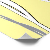 Poster Fleur jaune et gris (Coin)