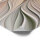 Poster Fleur joyeuse abstraite beige marron floral fracta (Coin)