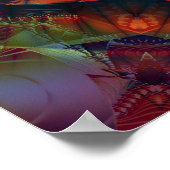 Poster Fleur kaléidoscope multicolore, motif continu (Coin)