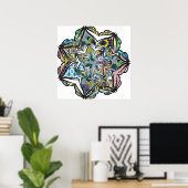 POSTER FLEUR KALEIDOSCOPIC (Bureau à domicile)