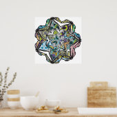 POSTER FLEUR KALEIDOSCOPIC (Cuisine)