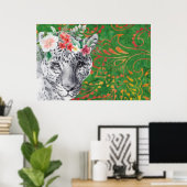 Poster Fleur Léopard Jungle Batik (Bureau à domicile)