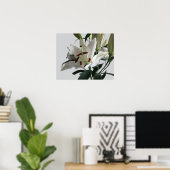 Poster Fleur Lily Orientale Blanche (Bureau à domicile)
