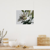 Poster Fleur Lily Orientale Blanche (Cuisine)