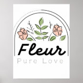 Poster Fleur – Logo Floral Pure Love (Devant)