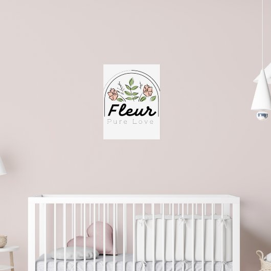 Poster Fleur – Logo Floral Pure Love (Pépinière 2)