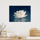 Poster Fleur Lotus Bleu Toné (Cuisine)
