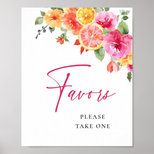 Poster Fleur Lumineuse Citrus tranche Fête des mariées fa (Devant)