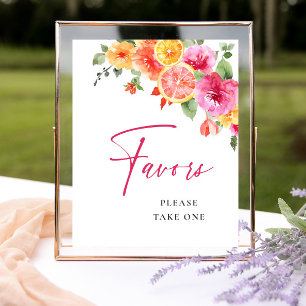 Poster Fleur Lumineuse Citrus tranche Fête des mariées fa