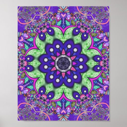 Poster Fleur Mandala (Devant)