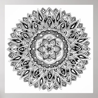 Poster Fleur mandala de la géométrie sacrée semence de la