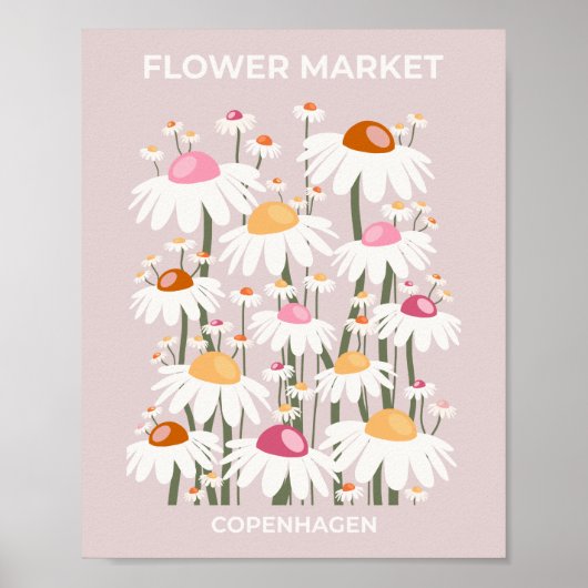 Poster Fleur Marché Copenhague Blush Pink Floral Motif (Devant)