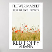 Poster Fleur Marché Fleur de naissance AOÛT Art Imprimer (Devant)
