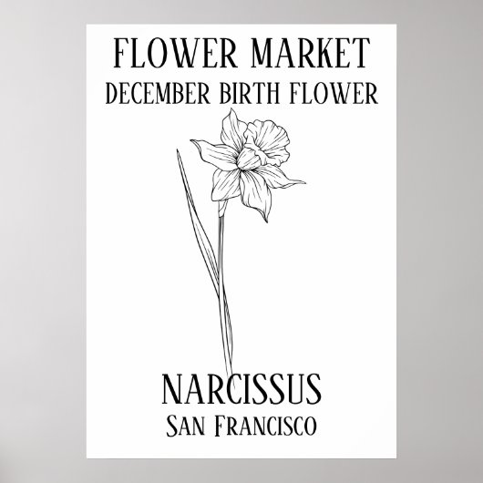 Poster Fleur Marché Fleur de naissance DÉCEMBRE Art Impri (Devant)