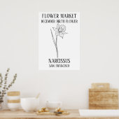 Poster Fleur Marché Fleur de naissance DÉCEMBRE Art Impri (Cuisine)