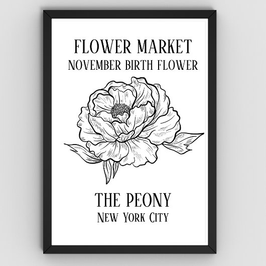 Poster Fleur Marché Fleur de naissance NOVEMBRE Art Impri