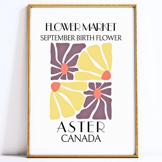Poster Fleur Marché Fleur de naissance SEPTEMBRE Art Impr
