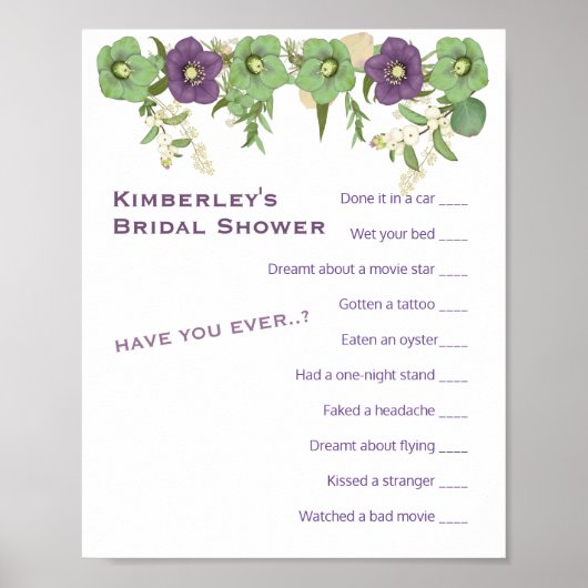 Poster Fleur Mauve Boho ✨ Jeu le plus drôle et le plus bi (Devant)