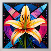 Poster Fleur mignonne en formes Abstraites Lily (Devant)