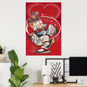 Poster Fleur mignonne Éternuer Coeur Valentine (Bureau à domicile)
