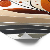 Poster Fleur minimaliste orange (Coin)