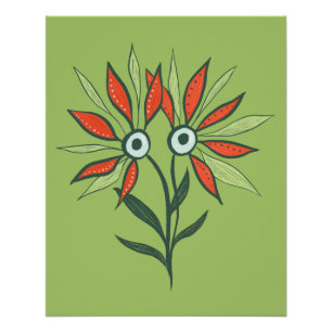 Poster Fleur Monster mignonne personnage de dessin Enfant
