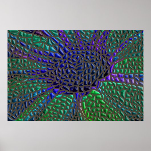 Poster Fleur mosaïque (Devant)