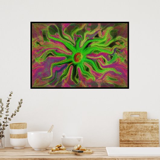 Poster fleur mosiaque (Cuisine)