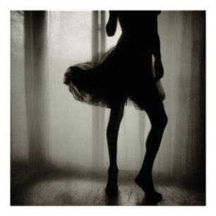 Poster Fleur noire chevauchée par le vent