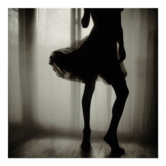 Poster Fleur noire chevauchée par le vent (Devant)