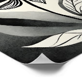 Poster Fleur noire et blanche (Coin)