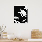 Poster Fleur noire et blanche (Cuisine)