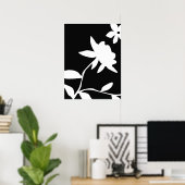 Poster Fleur noire et blanche (Bureau à domicile)
