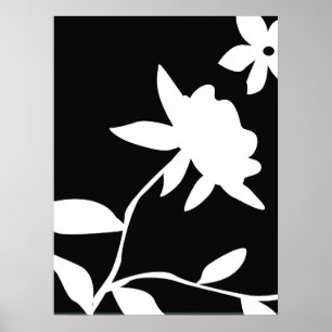 Poster Fleur noire et blanche