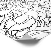 Poster Fleur noire et blanche Dahlia (Coin)